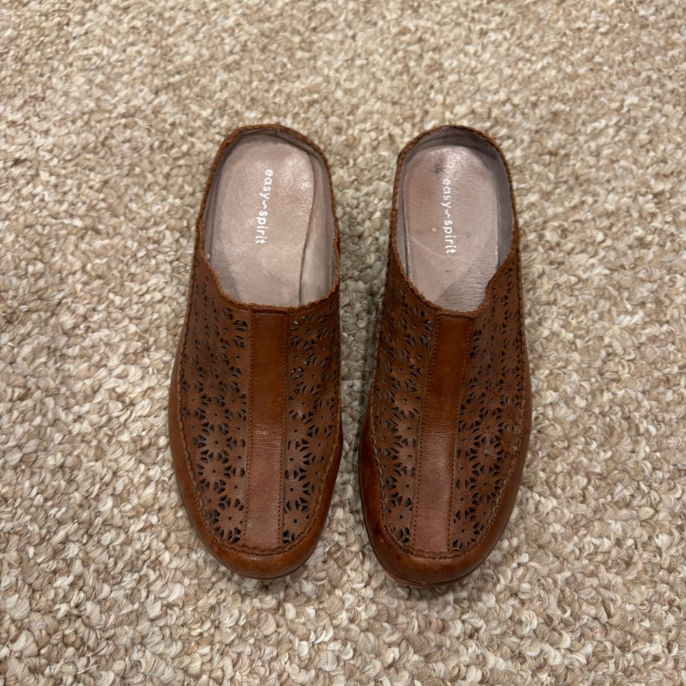 Easy Spirit Women’s Brown Perforated Slip-On shoes